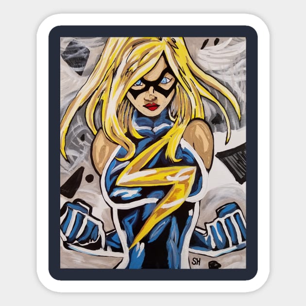 Ms. Marvel by Scott Hulderson Sticker by Scott Hulderson